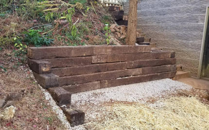 Railroad Tie Retaining Wall